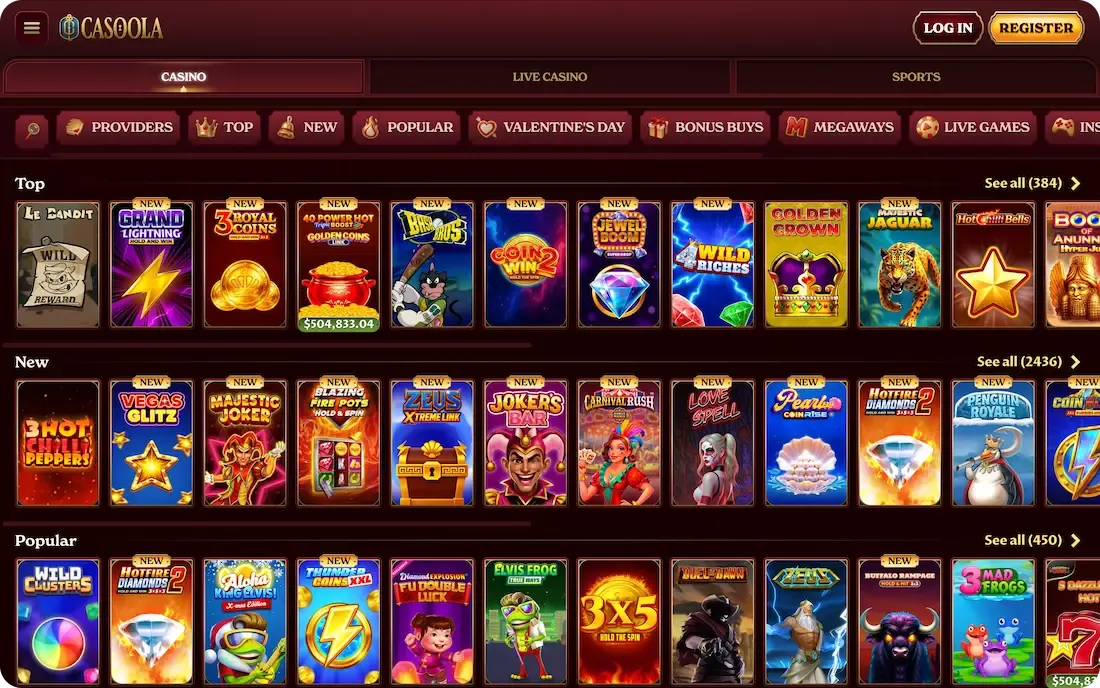 casoola casino games